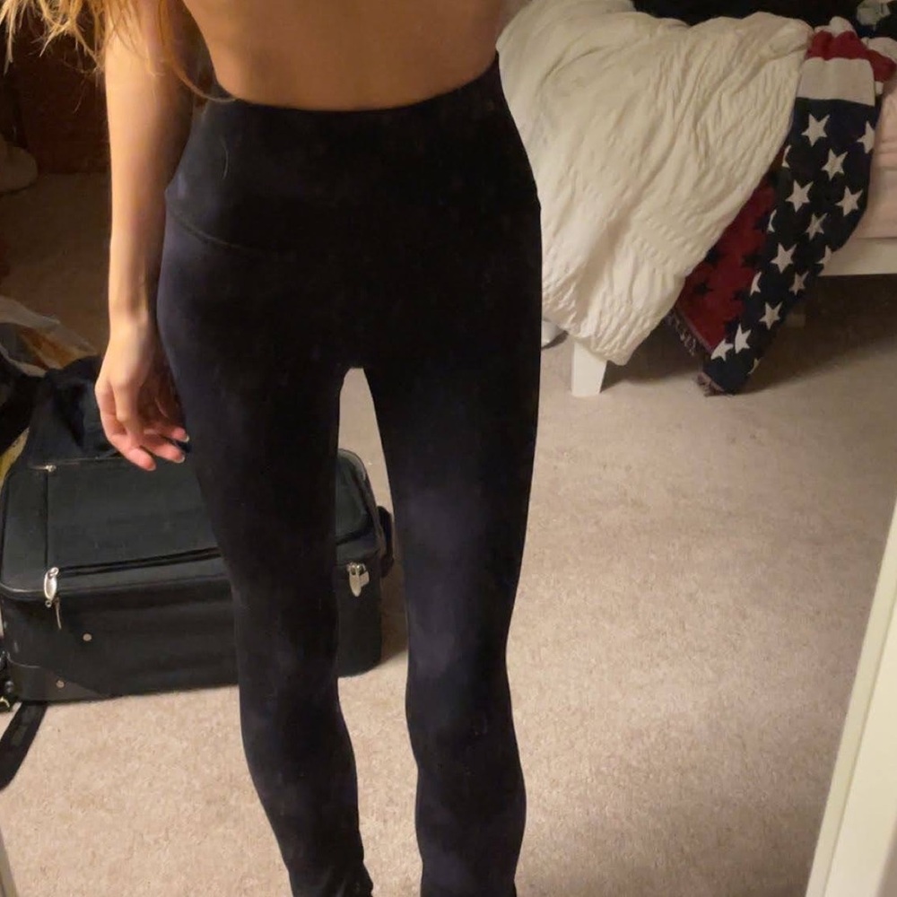 CRZ Yoga Black Tie Dye High Rise Leggings